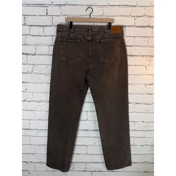 Men's Abercrombie & Fitch Loose Baggy Straight Jeans size 38x34 Black Brown - Picture 5 of 8